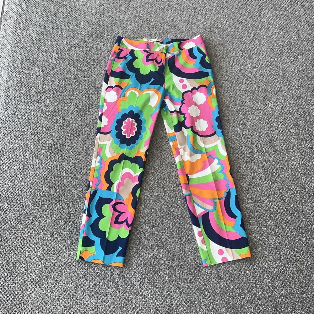New Trina Turk Moss 2 Slim Cropped Pants. Floral Cloud. Size 4. - Picture 5 of 7